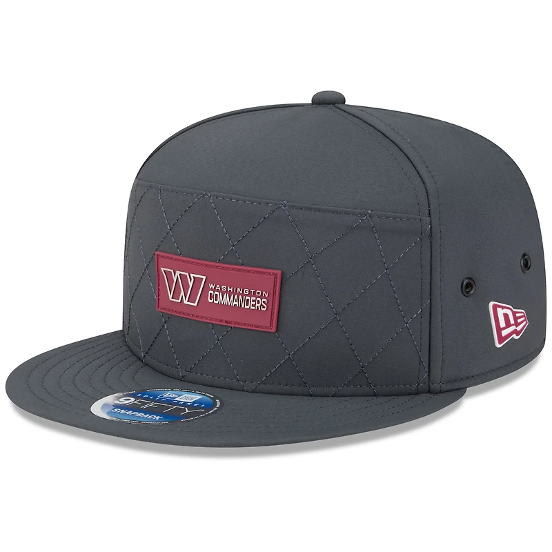 Men's New Era Charcoal Washington Commanders 2025 Sideline Cold Weather Split Panel 9FIFTY Snapback Hat