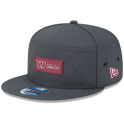 Casquette snapback 9FIFTY à panneau fendu latéral New Era anthracite Washington Commanders 2025 pour homme