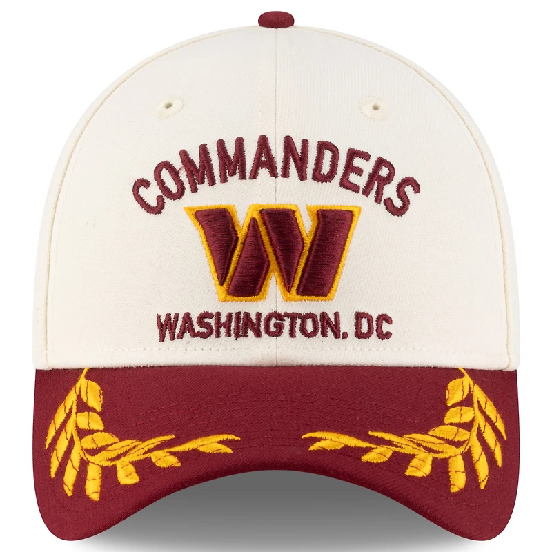 Men's New Era  Cream/Burgundy Washington Commanders 2025 NFL Draft 39THIRTY Flex Hat