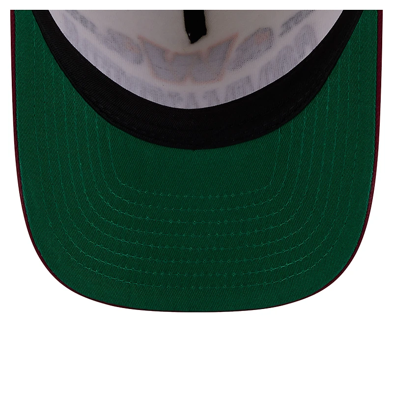 Men's New Era Cream/Burgundy Washington Commanders A-Frame 9FIFTY Snapback Hat