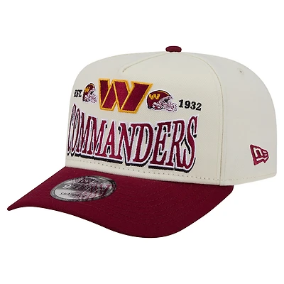 Men's New Era Cream/Burgundy Washington Commanders A-Frame 9FIFTY Snapback Hat
