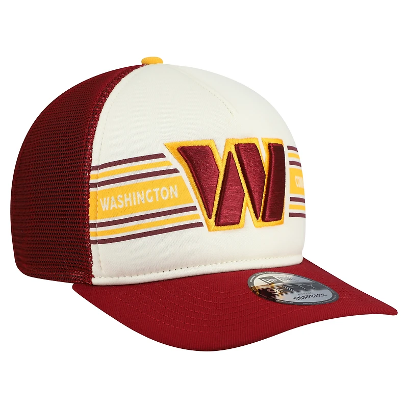 Casquette snapback A-Frame 9FIFTY Trucker pour homme New Era crème/bordeaux Washington Commanders Banner