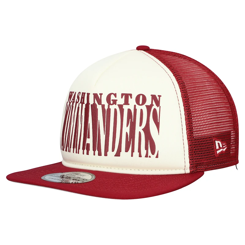 Casquette à visière plate New Era 9FIFTY à découpes crème/bordeaux pour homme des Washington Commanders