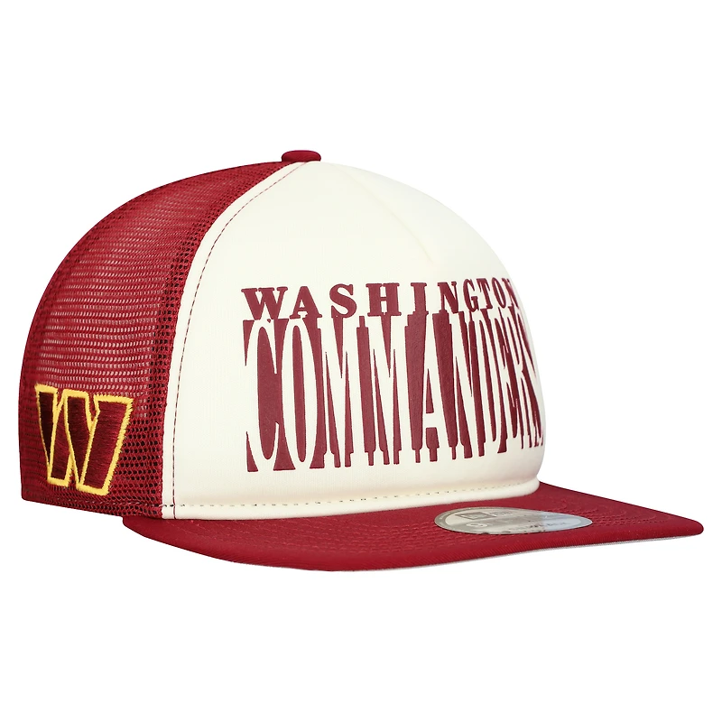 Casquette à visière plate New Era 9FIFTY à découpes crème/bordeaux pour homme des Washington Commanders
