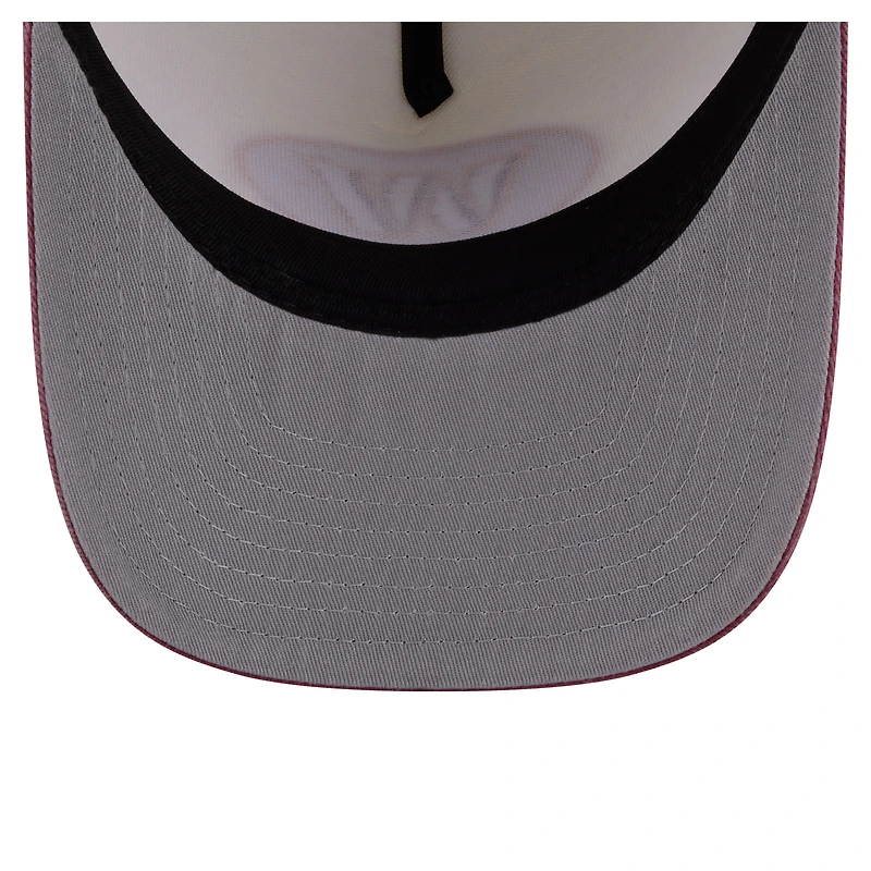 Men's New Era Cream/Burgundy Washington Commanders Washed A-Frame 9FIFTY Snapback Hat