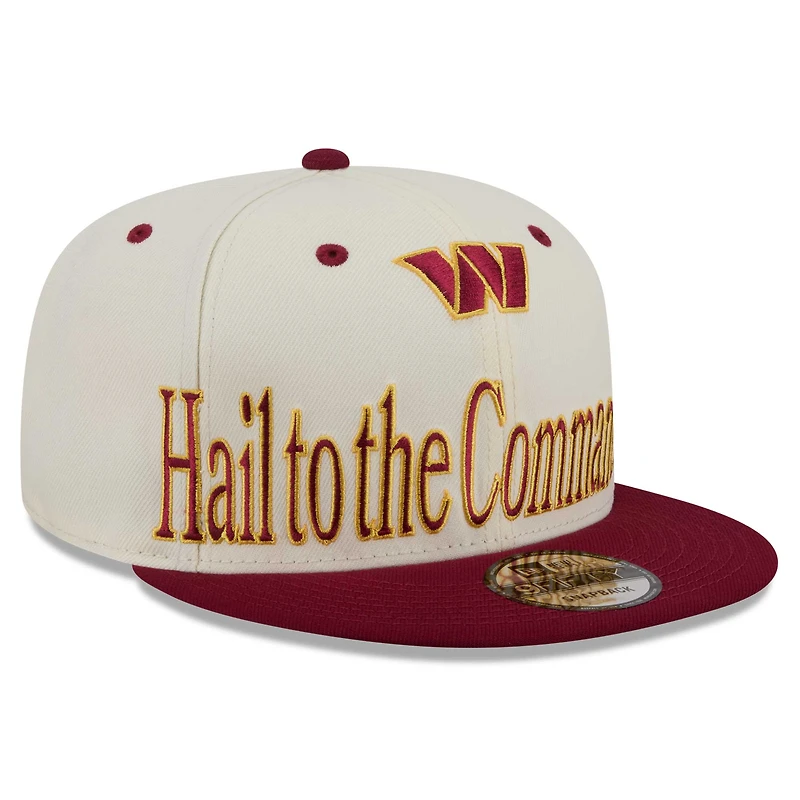 Casquette snapback New Era crème Washington Commanders oversize à slogan 9FIFTY pour homme