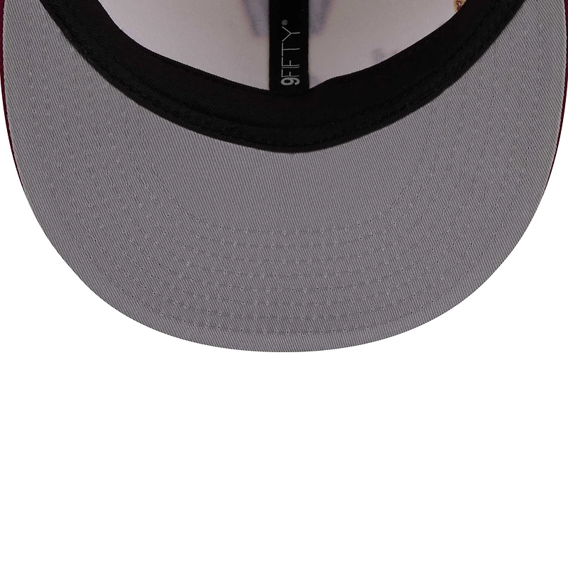 Men's New Era Cream Washington Commanders Oversized Slogan 9FIFTY Snapback Hat