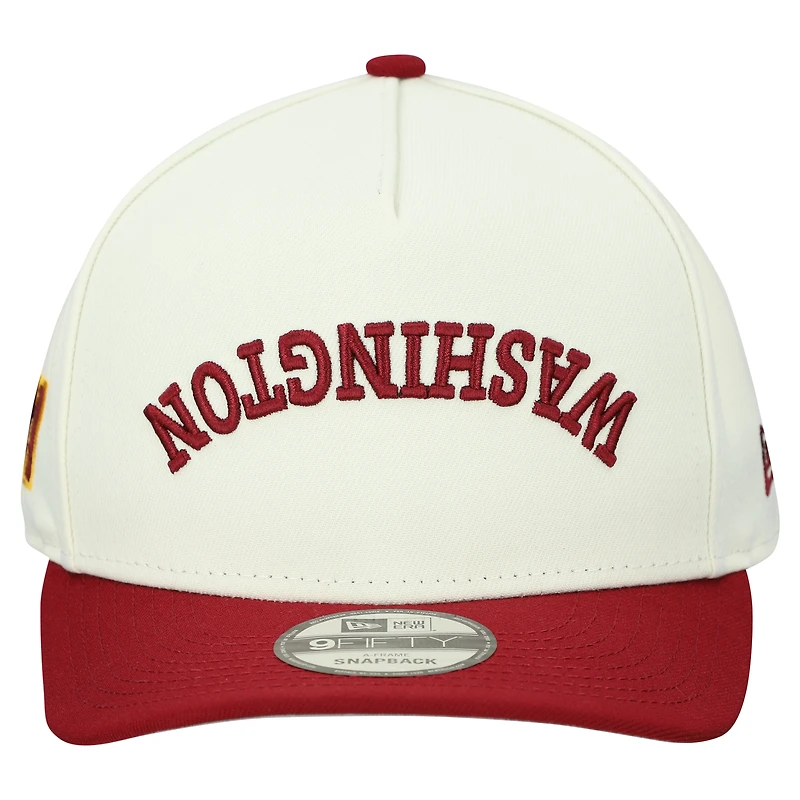 Men's New Era Cream Washington Commanders Upside Down 9FIFTY A-Frame Snapback Hat