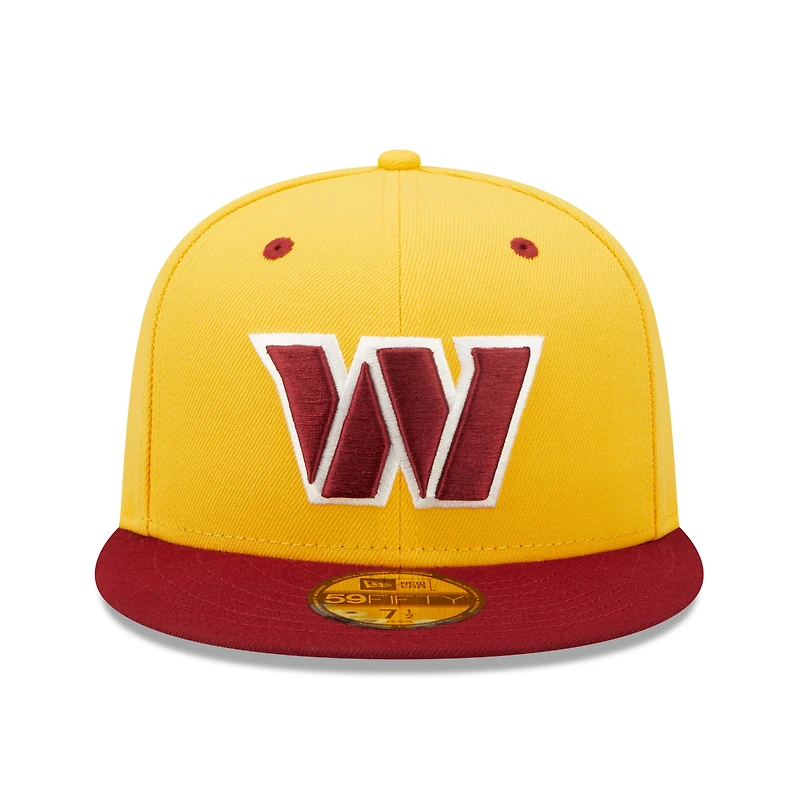 Casquette ajustée New Era Washington Commanders Flipside 2Tone 59FIFTY pour homme, or/bourgogne