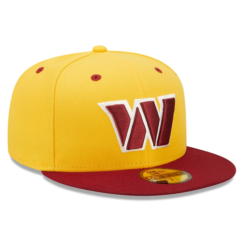 Men's New Era  Gold/Burgundy Washington Commanders Flipside 2Tone 59FIFTY Fitted Hat