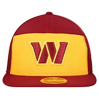 Men's New Era Gold/Burgundy Washington Commanders Outdoor Split Panel 9FIFTY Snapback Hat