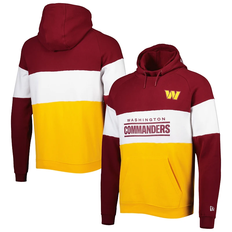 Sweat à capuche pour homme New Era Gold Washington Commanders Colorblock Current