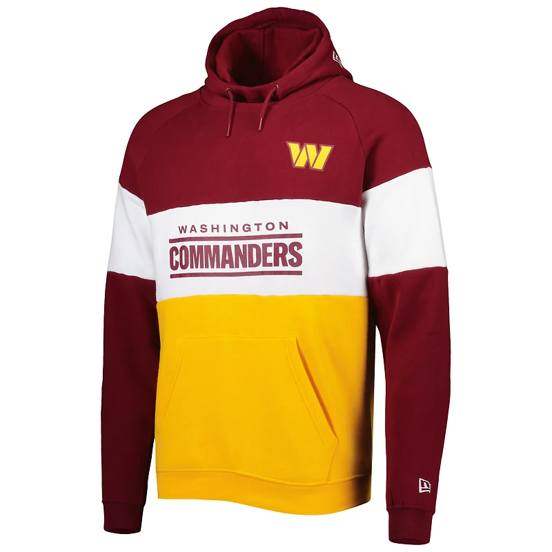 Sweat à capuche pour homme New Era Gold Washington Commanders Colorblock Current