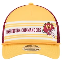 Casquette ajustable New Era 9FORTY Linear A-Frame dorée Washington Commanders pour homme