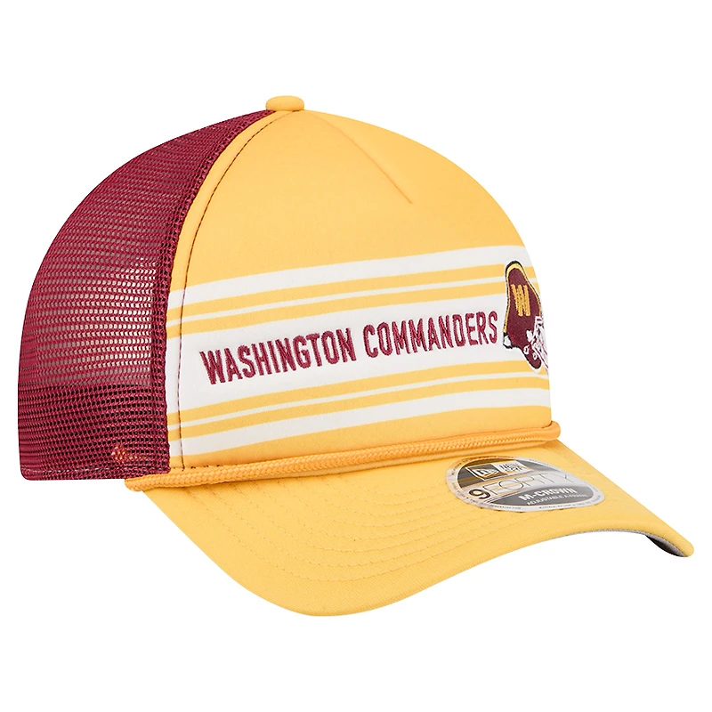 Casquette ajustable New Era 9FORTY Linear A-Frame dorée Washington Commanders pour homme