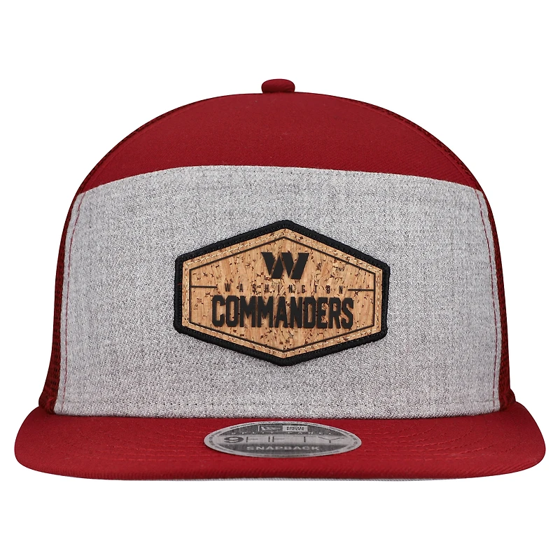 Casquette snapback 9FIFTY grise/bordeaux pour homme des Washington Commanders de New Era