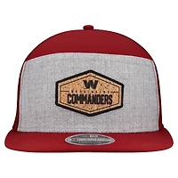 Casquette snapback 9FIFTY grise/bordeaux pour homme des Washington Commanders de New Era