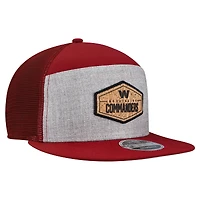 Men's New Era  Gray/Burgundy Washington Commanders Cork Split Panel 9FIFTY Trucker Snapback Hat
