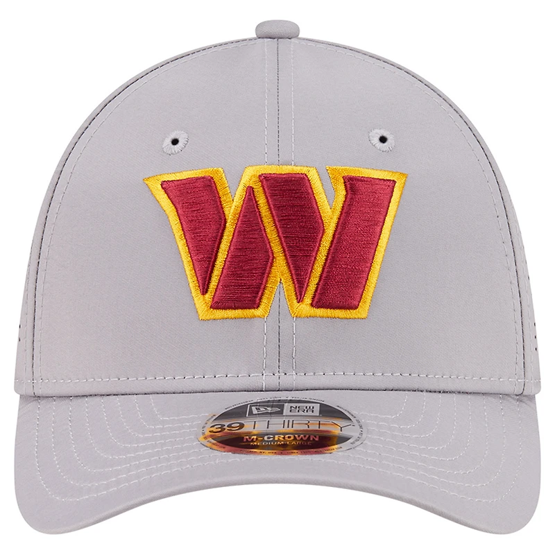 Casquette New Era grise Washington Commanders 39THIRTY M-Crown Flex Fit pour homme