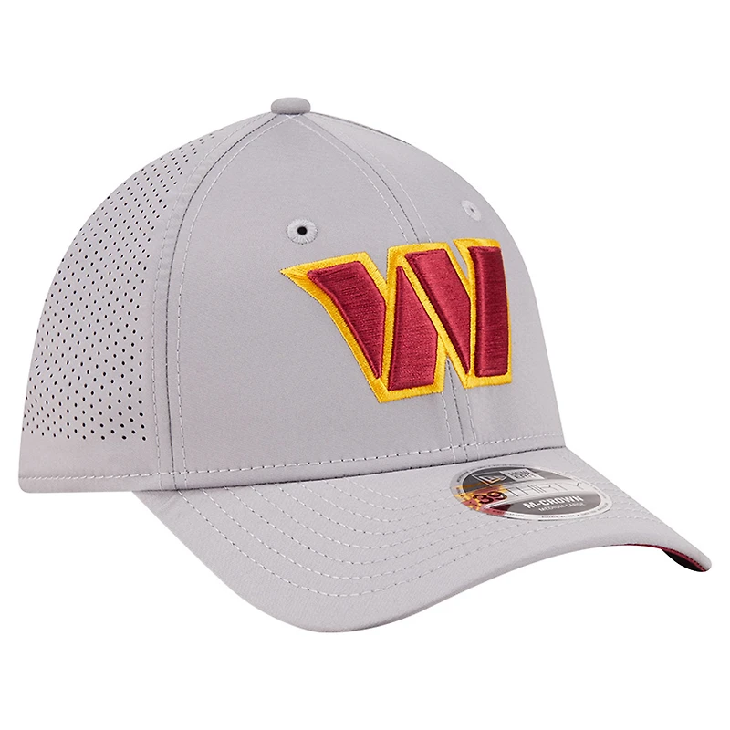 Casquette New Era grise Washington Commanders 39THIRTY M-Crown Flex Fit pour homme