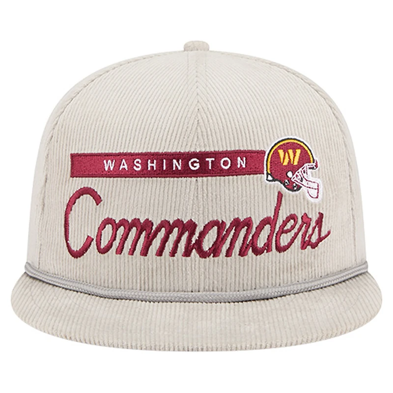 Men's New Era Gray Washington Commanders Cord Rope Corduroy 9FIFTY Snapback Hat