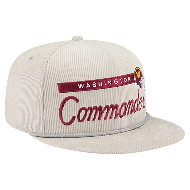 Casquette snapback 9FIFTY en velours côtelé gris Washington Commanders de New Era pour homme