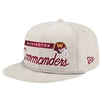 Casquette snapback 9FIFTY en velours côtelé gris Washington Commanders de New Era pour homme