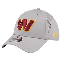 Casquette New Era grise Washington Commanders perforée 39THIRTY Flex pour homme
