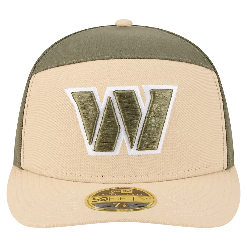 Men's New Era Light Beige/Olive Washington Commanders Two-Tone Color Pack Split Panel 59FIFTY Fitted Hat