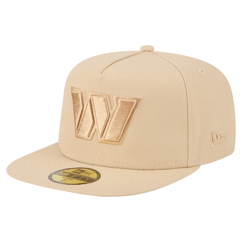 Men's New Era Light Beige Washington Commanders Color Pack A-Frame 59FIFTY Fitted Hat
