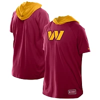 T-shirt à capuche et manches courtes raglan authentique New Era Scarlet Washington Commanders Combine pour homme