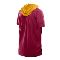 T-shirt à capuche et manches courtes raglan authentique New Era Scarlet Washington Commanders Combine pour homme
