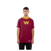 Men's New Era  Scarlet Washington Commanders Combine Authentic Hooded Raglan Short-Sleeve T-Shirt