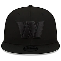 Men's New Era Washington Commanders Black On Black 9FIFTY Snapback Adjustable Hat