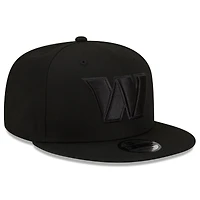 Men's New Era Washington Commanders Black On Black 9FIFTY Snapback Adjustable Hat
