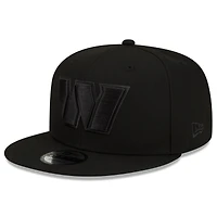 Men's New Era Washington Commanders Black On Black 9FIFTY Snapback Adjustable Hat