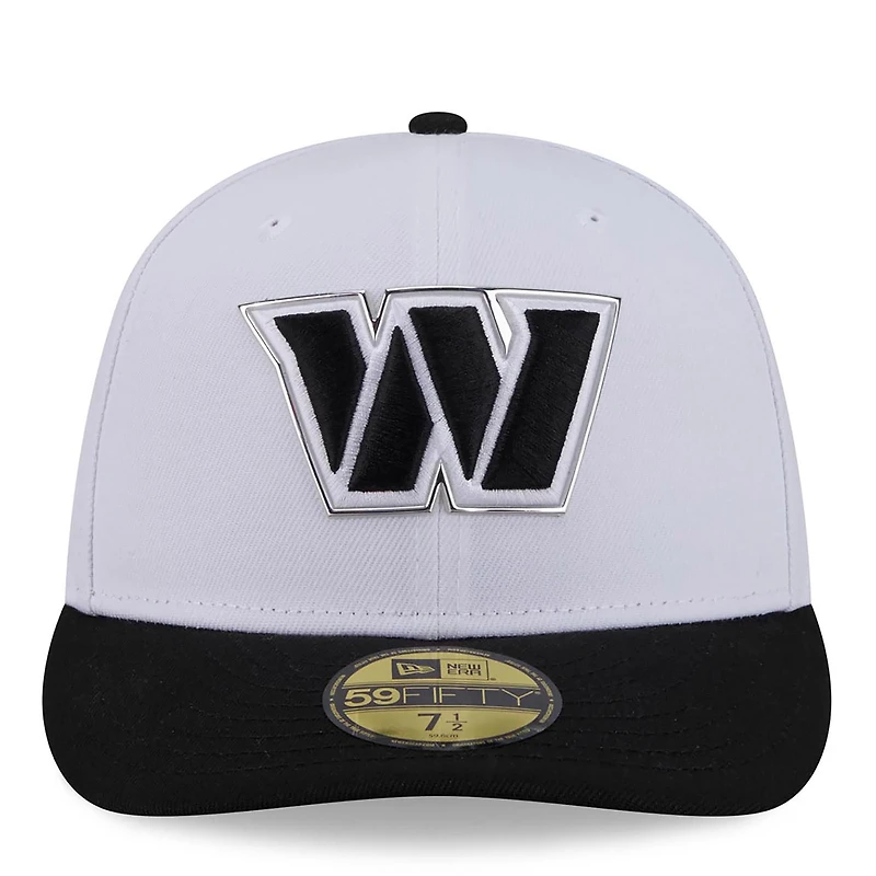 Casquette ajustée New Era blanche et noire Washington Commanders 2026 NFL Draft 59FIFTY pour homme