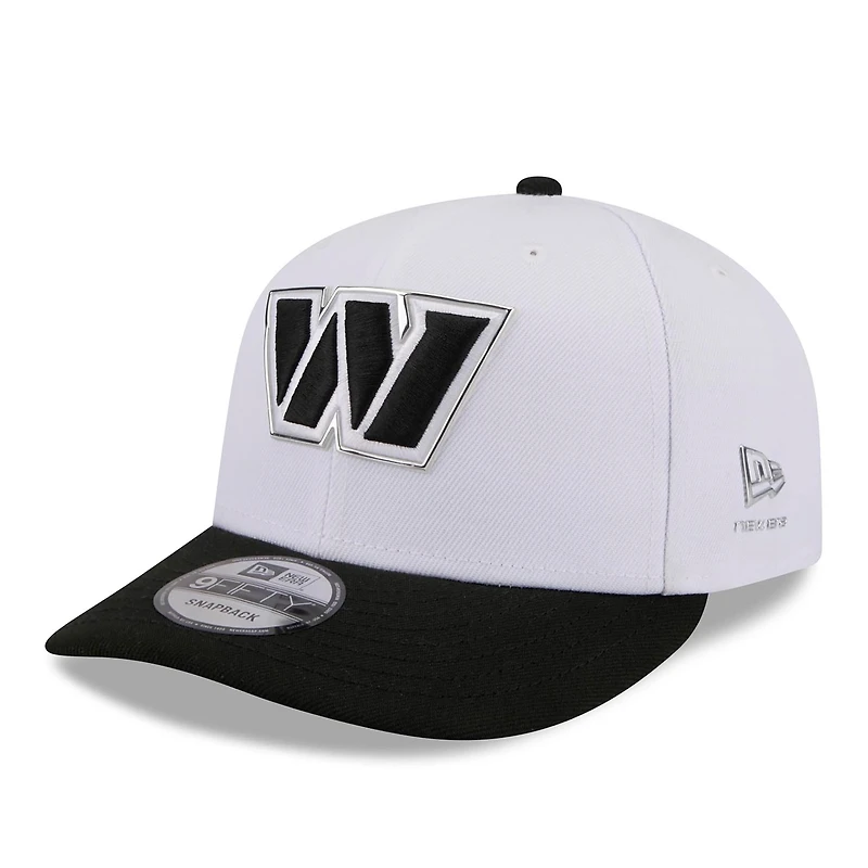 Casquette snapback New Era blanche et noire Washington Commanders 2026 NFL Draft 9FIFTY pré-courbée pour homme