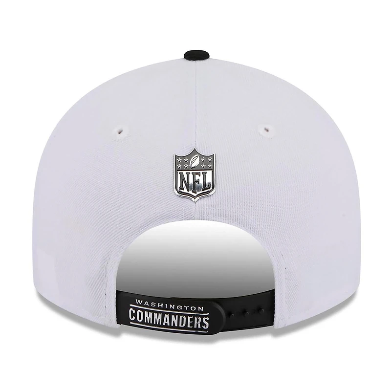 Men's New Era White/Black Washington Commanders 2026 NFL Draft Pre-Curved 9FIFTY Snapback Hat
