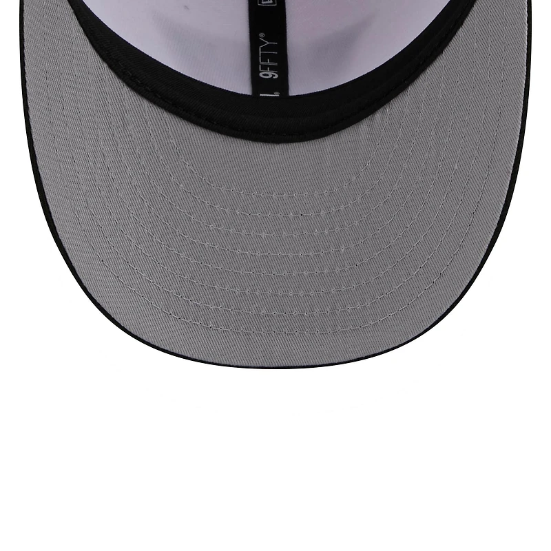 Casquette snapback New Era blanche et noire Washington Commanders 2026 NFL Draft 9FIFTY pré-courbée pour homme