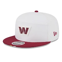 Casquette snapback 9FIFTY à panneaux divisés New Era pour homme, blanc/bordeaux, Washington Commanders 2025 NFL Training Camp