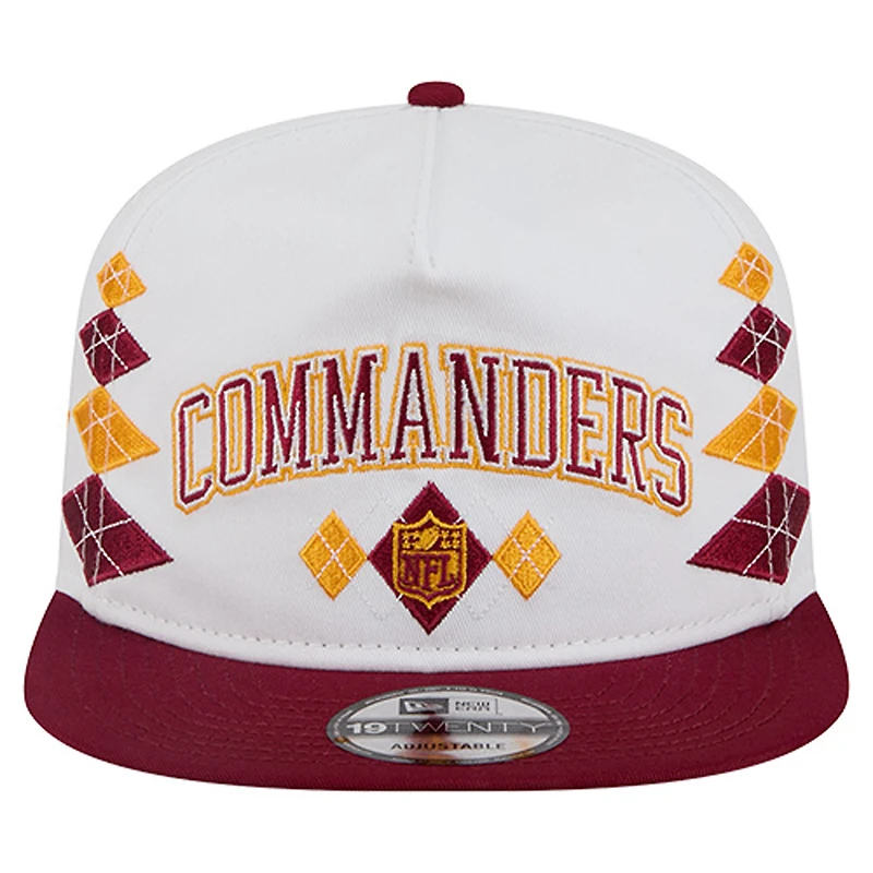 Casquette ajustable New Era blanche Washington Commanders Argyle 19TWENTY pour homme