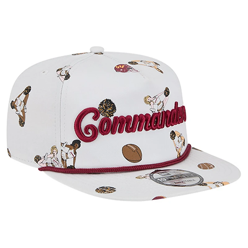 Casquette snapback New Era blanche Washington Commanders Team Cheer 19TWENTY pour homme