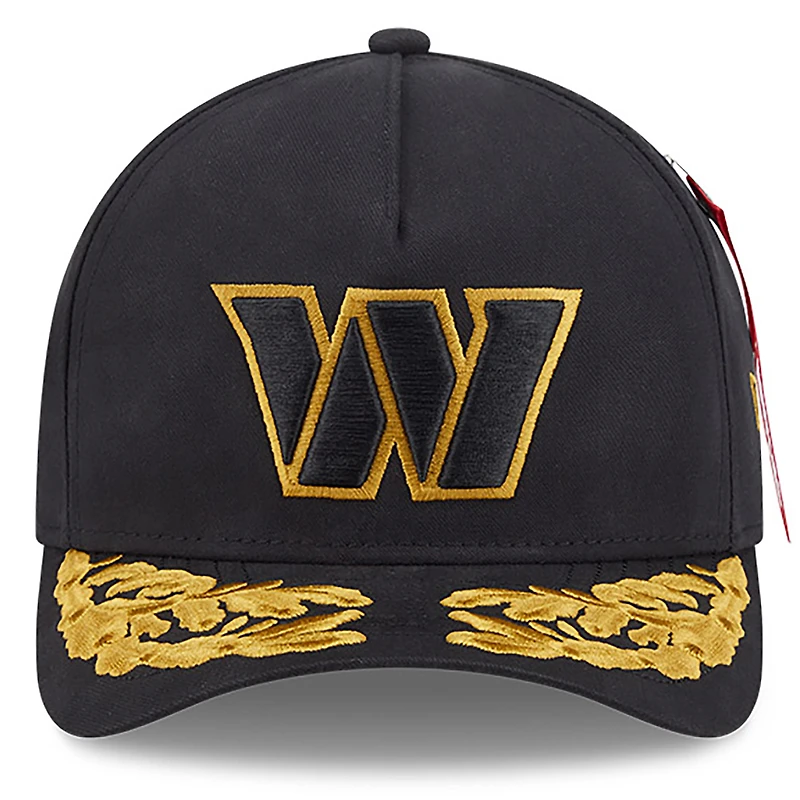 Men's New Era x Alpha Industries  Black Washington Commanders A-Frame 9FORTY Adjustable Hat