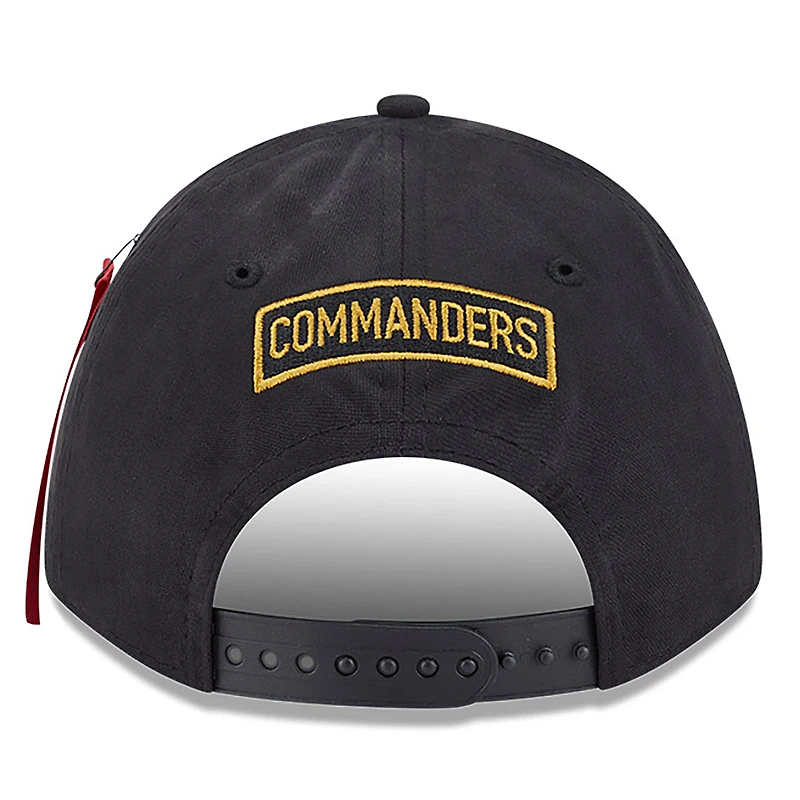 Casquette ajustable A-Frame 9FORTY noire des Washington Commanders de New Era x Alpha Industries pour homme