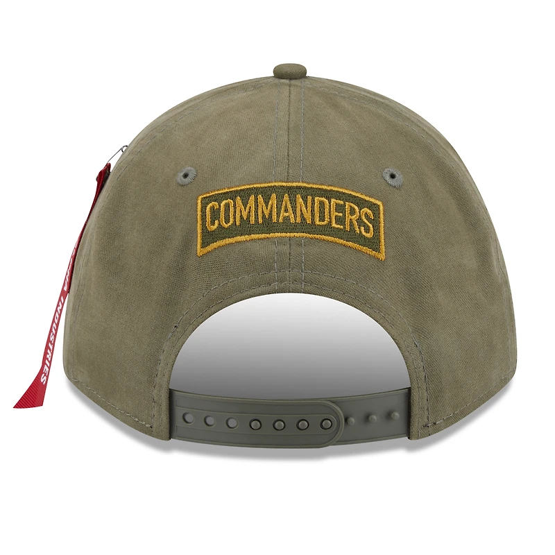 Men's New Era x Alpha Industries  Olive Washington Commanders A-Frame 9FORTY Adjustable Hat
