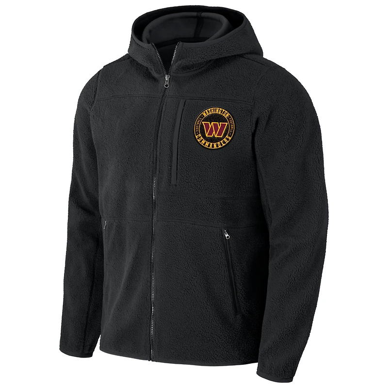 Sweat à capuche zippé en sherpa noir Washington Commanders pour homme de la collection NFL x Darius Rucker par Fanatics
