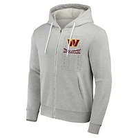Collection NFL x Darius Rucker pour homme par Fanatics Heather Grey Washington Commanders Domestic Full-Zip Hoodie