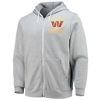 Collection NFL x Darius Rucker pour hommes par Fanatics Sweat à capuche entièrement zippé en polaire éponge gris chiné Washington Commanders