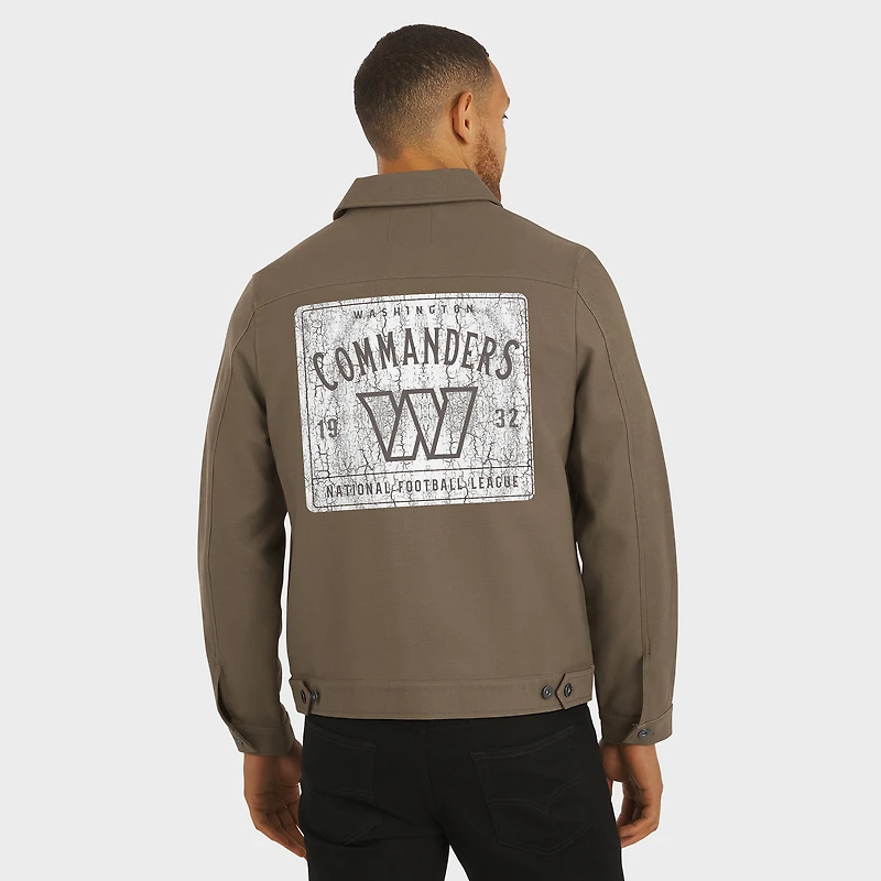 Men's NFL x Darius Rucker Collection by Fanatics Tan Washington Commanders Trucker Full-Button Jacket
